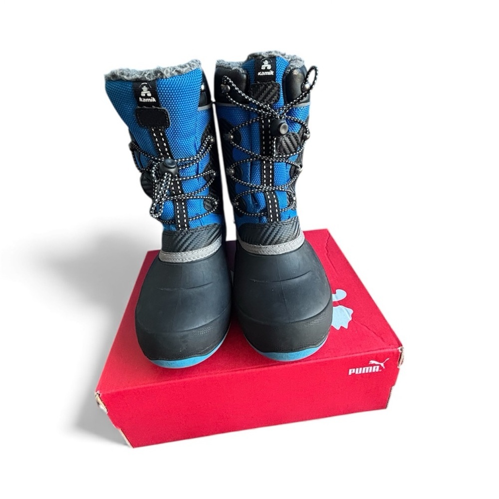 Kamik Blue and Black Kids Snow Boots
